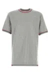 Thom Browne Grey Short Sleeve Crew Neck T-shirt In Cotton Man