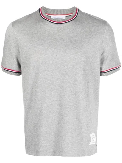 Thom Browne Melange Grey Cotton T-shirt