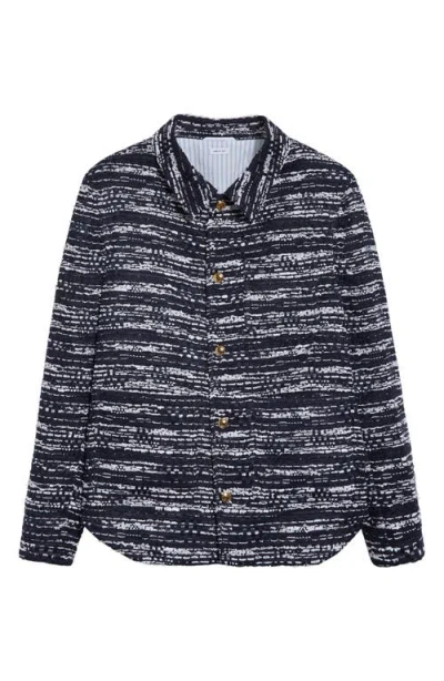 Thom Browne Mèlange Tulle Yarn Tweed Utility Jacket In Navy