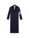 Thom Browne Melton Coat In Blue
