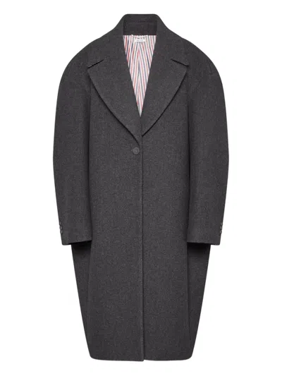 Thom Browne Melton Coccon Coat In Black