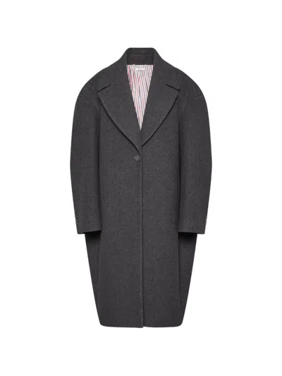 Thom Browne Melton Cocoon Coat In Black