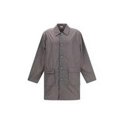Thom Browne Brown Polyester Trench Coat In Gray