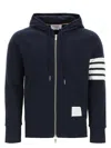 Thom Browne Four-stripe Hoodie Sweatshirt In Blue