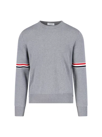 Thom Browne Men's 100% Cotton Crewneck Sweater In Gray
