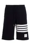 Thom Browne Cotton Loopback Engineered 4-bar Sweat Shorts In Blue