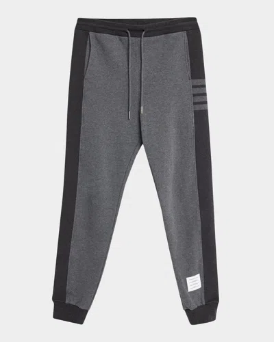 Thom Browne Men's 4-bar Colorblock Sweatpants In Gray