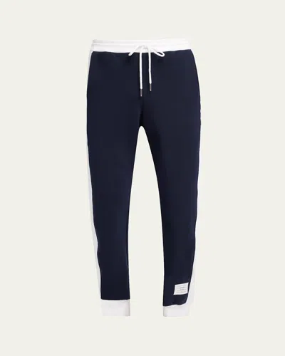 Thom Browne Men's 4-bar Colorblock Sweatpants In Navy
