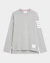 Thom Browne Men's 4-bar Jersey T-shirt In Light/pastel Grey