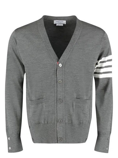 Thom Browne Men's 4 Bar Knitted Cardigan In 038