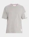 Thom Browne Cotton 4-bar Short Sleeve T-shirt In Light/pastel Grey
