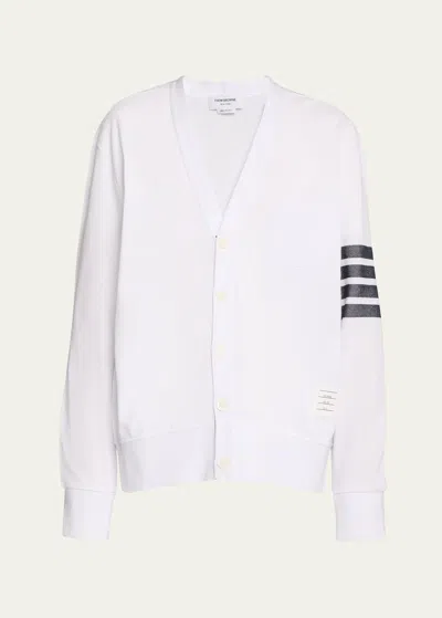 Thom Browne 4-bar Cotton Cardigan In White