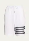 Thom Browne 4-bar Stripes Shorts In White