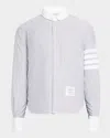 Thom Browne 4-bar Pinstripe Cotton Shirt In Navy