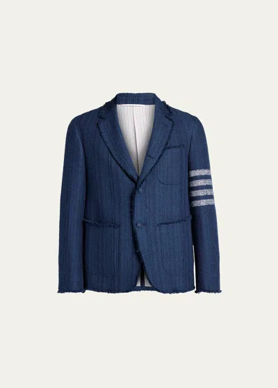Thom Browne Men's 4-bar Tweed Sport Coat In Blue