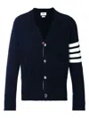 Thom Browne Merino Wool 4-bar Cardigan In Blue