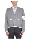 Thom Browne 4-bar Stripe Mini Cardigan In Grey