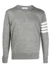Thom Browne 4-bar Crew Neck Jumper In Grey