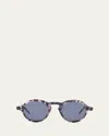 Thom Browne Men's Acetate Round Sunglasses In Dark Grey
