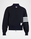 Thom Browne Tech Viscose Bomber Jacket In Blue