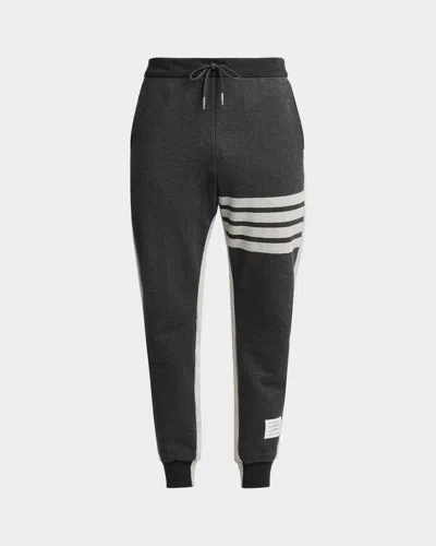 Thom Browne Men & Apos;s Engineered 4-bar Colorblocked Loopback Cotton Sweatpants In Gray