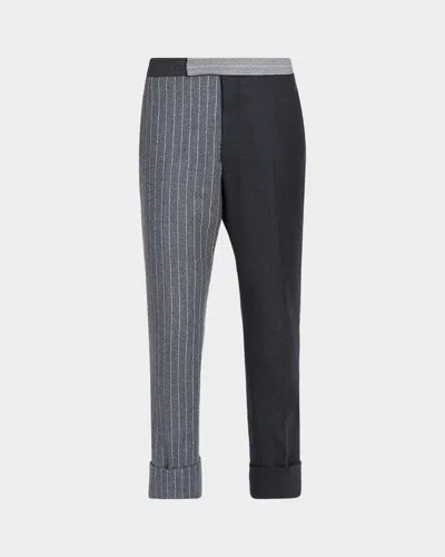 Thom Browne Men & Apos;s Fit 1 Classic Backstrap Banker Stripe Flannel Trousers In Multi
