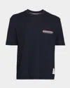 Thom Browne Navy Milano Cotton Oversized Pocket T-shirt In Blue