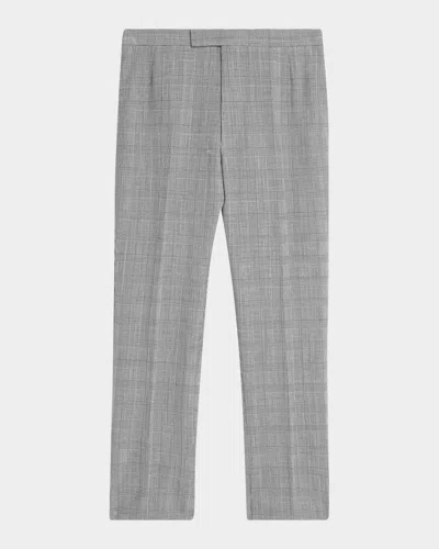 Thom Browne Tapered Prince Of Wales Checked Wool-tweed Pants In Brown