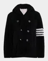 Thom Browne Double-breasted Coat In Black