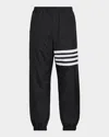 Thom Browne Drawcord Waist Track Pants With Four Stripes In Black