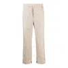 Thom Browne Tailored Cropped Twill Trousers In Beige