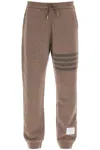 Thom Browne Sweatpants 4 Bar In Wool Loopback In Beige