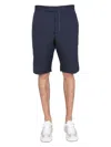 Thom Browne Bermuda With Contrast Stitching In Blue
