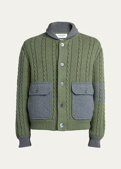 Thom Browne Cardigan In Darkgreen