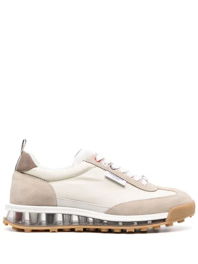 Thom Browne Men's Brown Tech Runner Leather Sneakers For Fw23