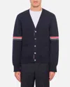 Thom Browne Milano Stitch V-neck Cardigan W Rwb Str Mkc310ay3007 415 In Blue
