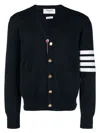 Thom Browne Men's Cardigan Scollo A V In Blue