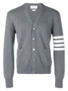 Thom Browne 4-bar Milano Stitch Cardigan In Grey