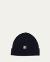 Thom Browne Men's Cashmere 4-bar Beanie Hat In Blue