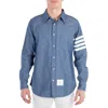 Thom Browne 4-bar Chambray Shirt In Blue