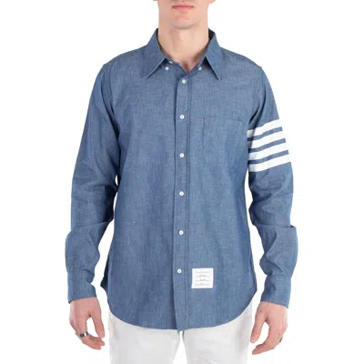 THOM BROWNE MEN'S CHAMBRAY 4-BAR SHIRT