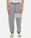 Thom Browne Check 4 Bar Cotton Sweatpants In Gray
