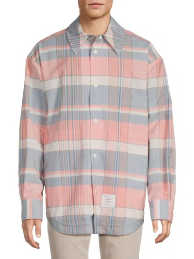 THOM BROWNE MEN'S CHECKED WOOL SHIRT