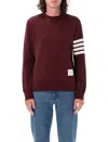 Thom Browne Classic Crewneck In Burgundy