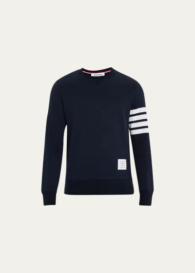 THOM BROWNE MEN'S CLASSIC CREWNECK SWEATSHIRT WITH STRIPED SLEEVE