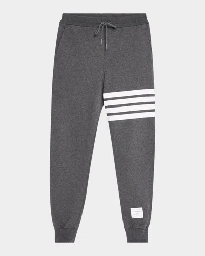 THOM BROWNE MEN'S CLASSIC DRAWSTRING SWEATPANTS WITH STRIPE DETAIL