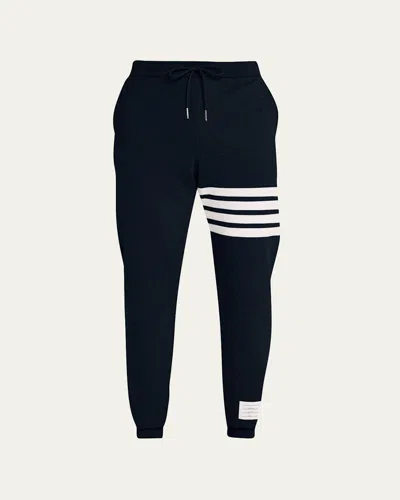 THOM BROWNE MEN'S CLASSIC DRAWSTRING SWEATPANTS WITH STRIPE DETAIL