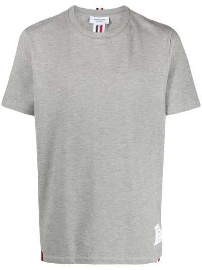 Thom Browne Classic Pique Striped T-shirt In Grey