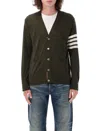Thom Browne Classic V-neck Cardigan Sustainable In Brown