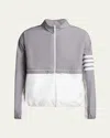 Thom Browne Two-tone Polyester Windbreaker In Medium Grey
